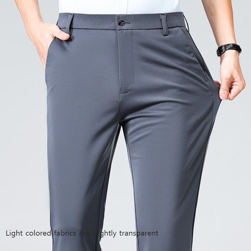 29-42 Men's Summer Thin Fashion Business Casual Suit Pants Long Pants Men's Elastic Straight Sleeve Formal Pants Plus Size