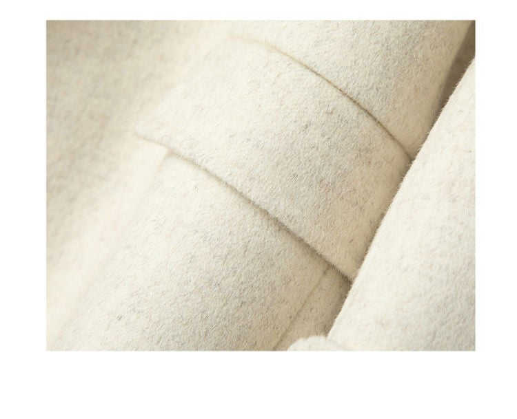 100% Pure Wool Woolen Coat Women 2025 Autumn Winter Suit Wool Overcoat Thin Cashmere Two-sided Jacket Suit Collar Outwear Female