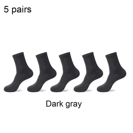 ZEXOLAP 2025 High Quality Casual Men's Business Socks Summer Winter Cotton Socks Quick Drying Black White Long Sock Plus Size US