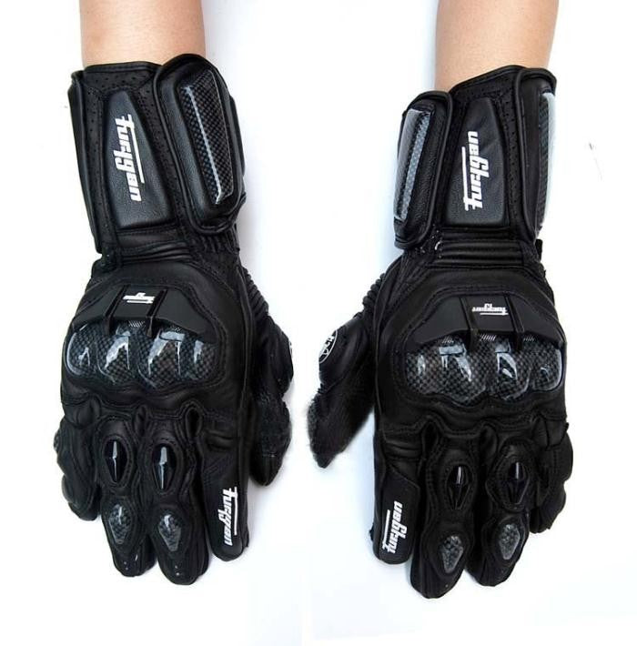 Luvas de Couro Genuíno para Motociclistas Masculinas Luvas de Motocross Corta-vento para Pilotagem ao Ar Livre Equipamento de Proteção para Motociclismo com Tela Sensível ao Toque