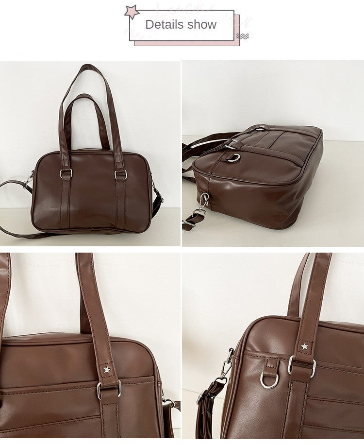 Japanese Style JK Bag Women High School Student Uniform Bag PU Leather Shoulder Bag Women Simple Handbags Crossbody Bags Itabag