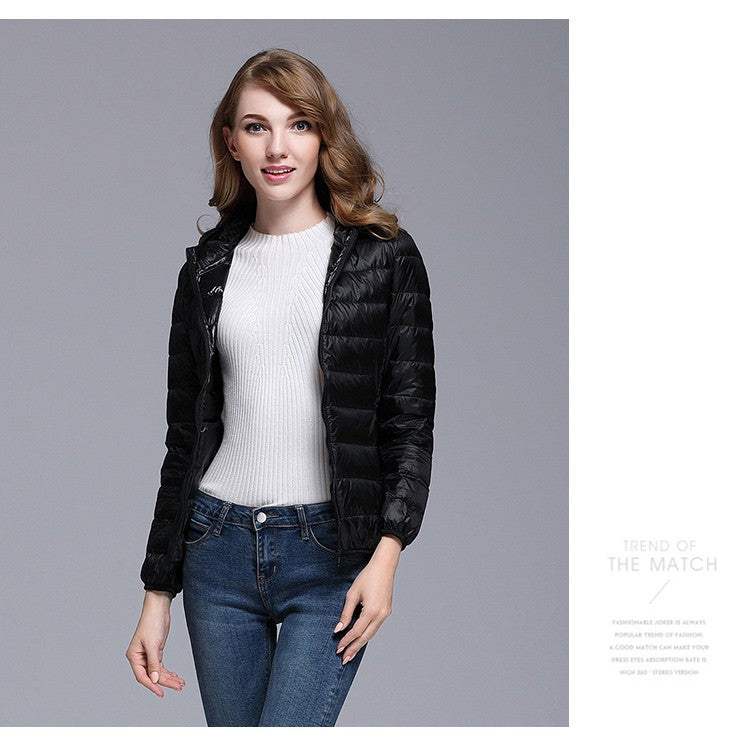 White Duck Down Winter Hoody Jackets Ultra-light Women Down Coats Puffer Long Sleeve Warm Slim Portable Thin Female Outwears 7XL