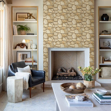 3D Tile Stickers, 3D Faux Stone Textures, Matte, 30cm x 30cm, Water and Mold Resistant, for Living Room, Kitchen Wall Update