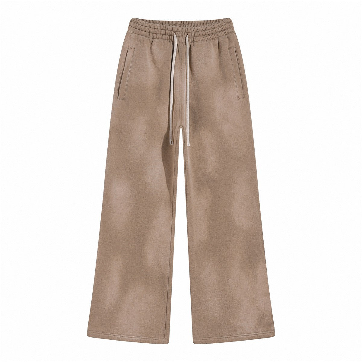 Autumn and winter 2024 new splash ink white spray-dyed loose plus velvet joggers