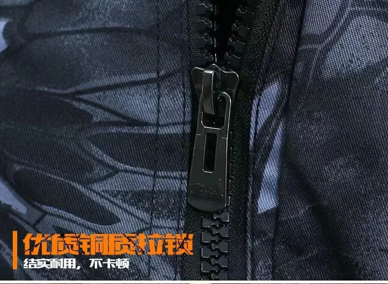 Black Python Pattern Wear-resistant Overalls Labor Insurance Cloth Uniform Men's Soft Tracksuit Outdoor Suit