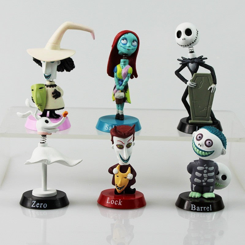 6 peças Disney O Estranho Mundo de Jack Jack Skellington Sally Boneco de Ação Anime Modelo Brinquedos Cosplay Bonecas Kawaii Presente Infantil