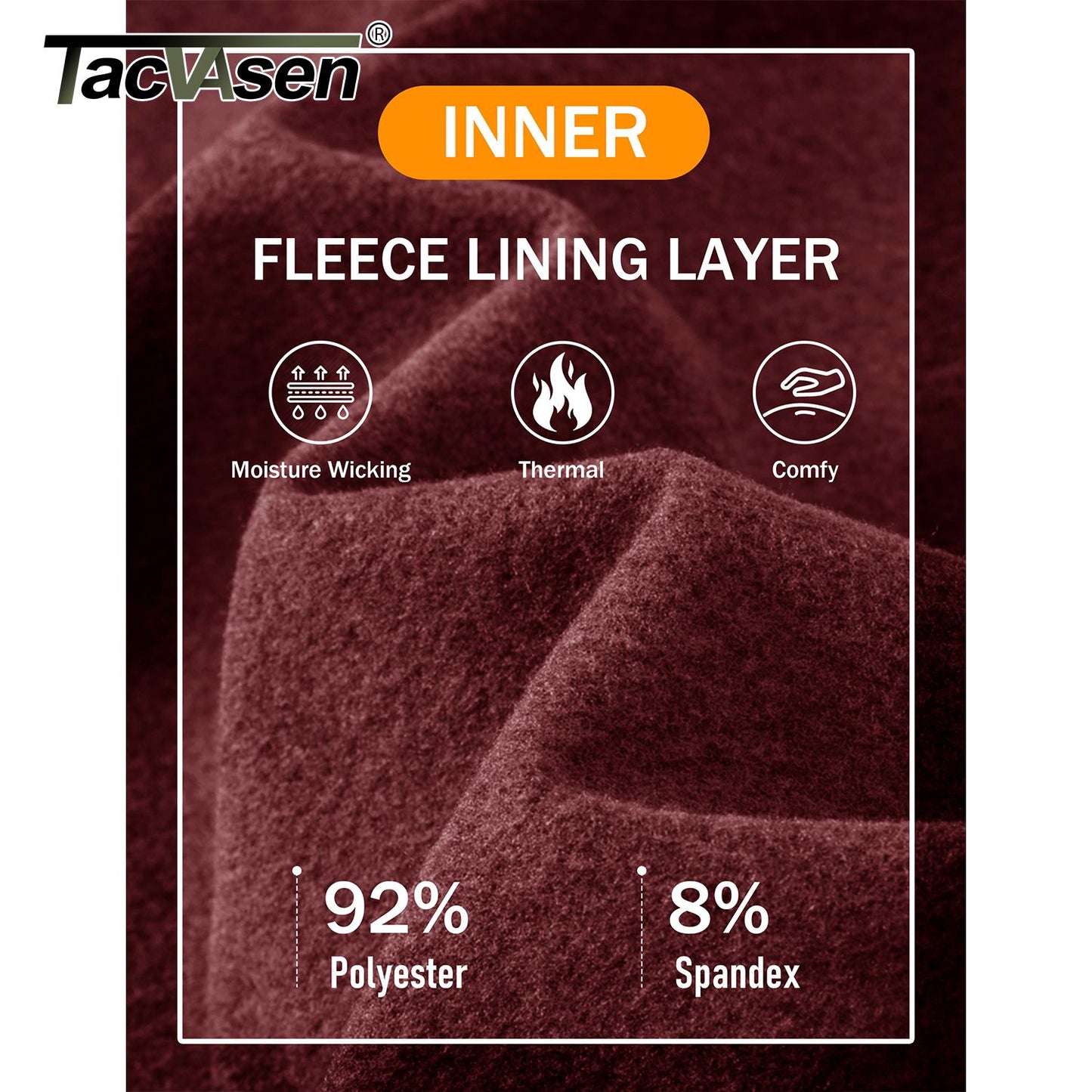 TACVASEN Men's Thermal Shirts Long Sleeve Micro-fleece Fleece Lined Base Layer Undershirts Athletic Warm Winter Workout Top