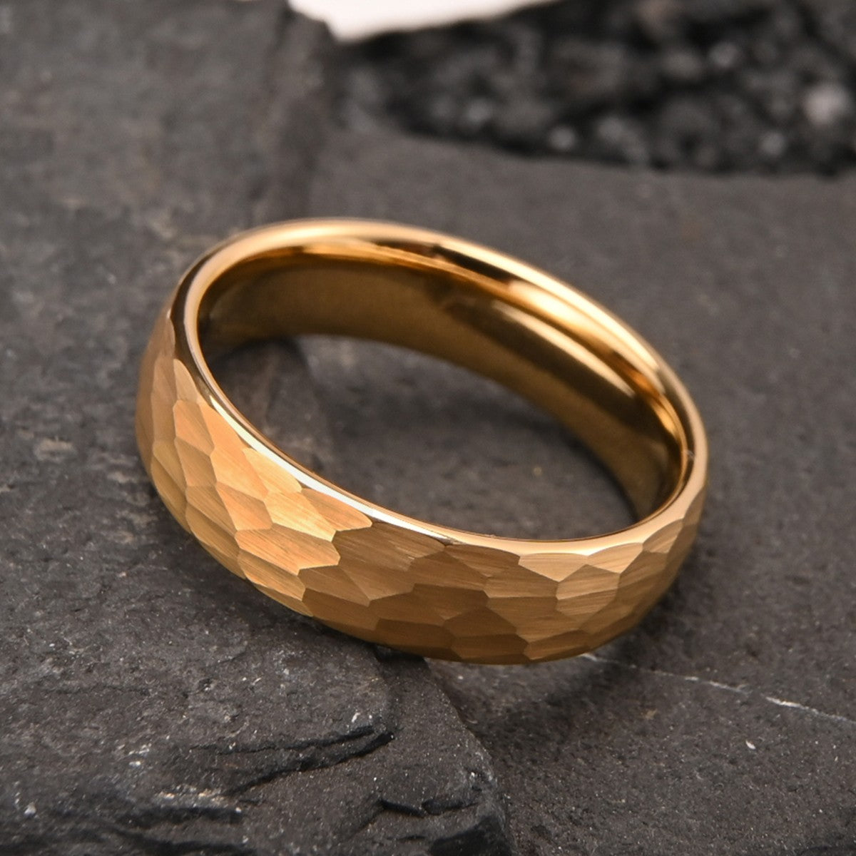 anel de carboneto de tungstênio para homem anéis anel homem casal noivado joias da moda alianças de casamento Anéis de noivado martelados