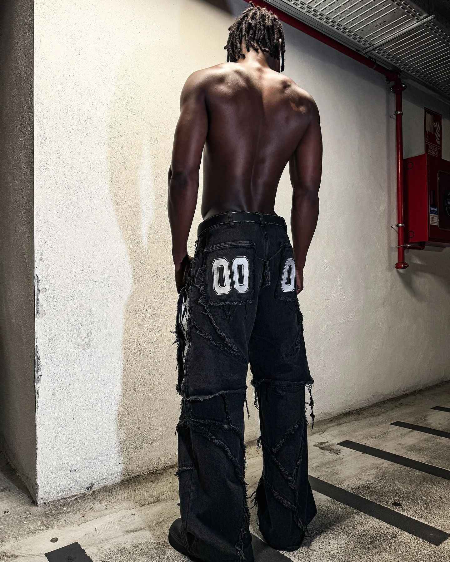 Elixir X Cozy Detachable Jeans Retro Punk Streetwear Ziipper Patchwork Stripe Denim Pants Men Black Baggy Hip Hop Splicing Jeans