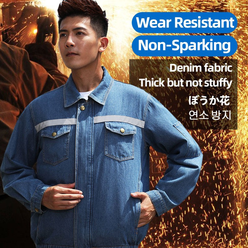Summer Welder Denim Air Conditioning Clothes Fan Clothes Flame Retardant Fan Jacket Body Cooling Clothes Vest Fan Work Clothes