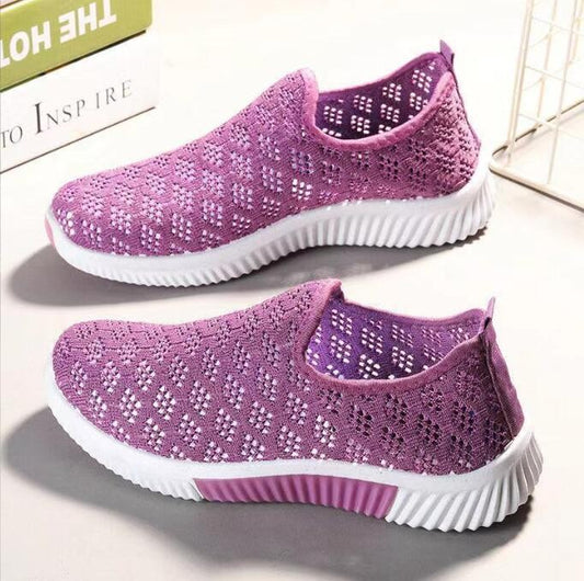 New Summer Fashion Women Shoes Mesh Sports Shoes Breathable Flats Soft Sole Casual Sneakers