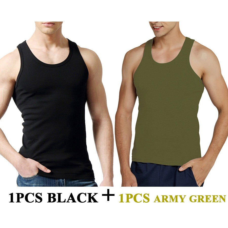 Tank Tops Men Fitness Cool Summer 100% Cotton Vest Male Sleeveless Tops Gym Slim Casual Undershirt Mens Gift 9 Colors 1PCS