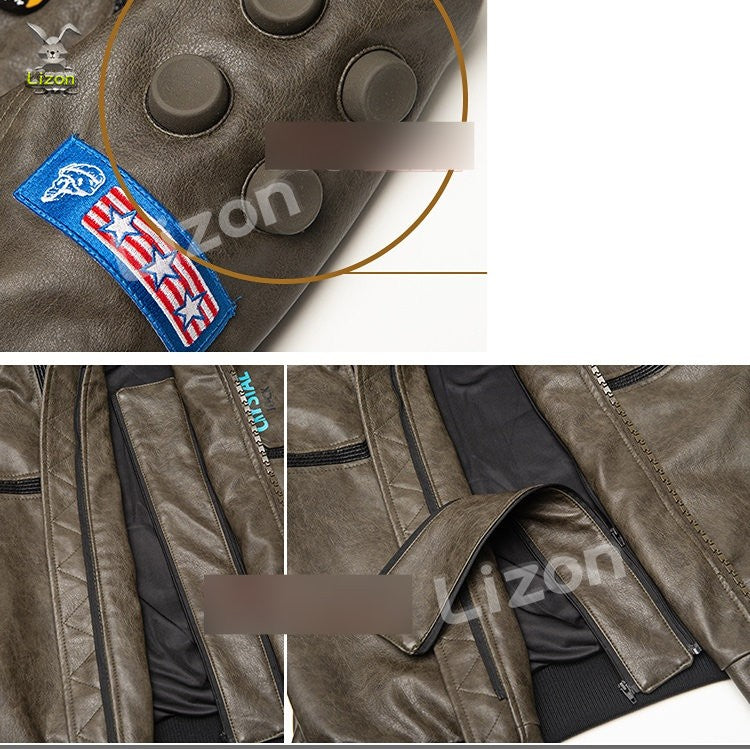 Punk 2077 Leather Jacket LED Collar V Cosplay Costumes for Man Women