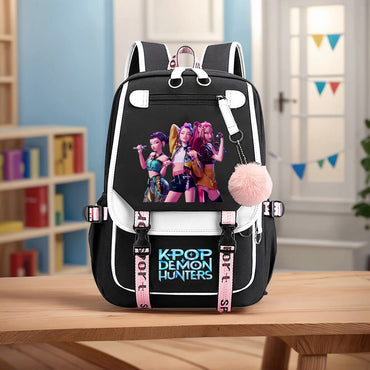 KPop Demon Hunters Backpack Demon Slayer Backpack Up To 20L Durable Waterproof Travel Backpack For Boys Girl Fan Peripheral Gift