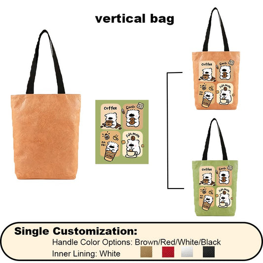 1 Piece Custom Tote Bag for Your Design Waterproof Dupont Paper Beach Bag Large Capacity Eco Shopping Shoulder Bag Woman