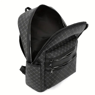 Fashionable Black Backpack, Large Capacity, with Adjustable Shoulder Straps, Multiple Compartments and Zipper Pockets for School, Work and Travel, Student Backpack