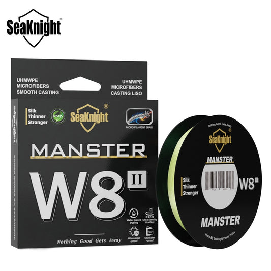 Linha de Pesca SeaKnight W8 II 300M PE, 8 Fios, Multifilamento Trançado, Revestimento Atualizado de Resina de Silicone, Pesca em Água Salgada
