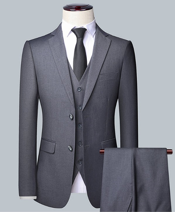 Men's Solid Color Business Suit 2025 High Quality Fashion Banquet Wedding Trend Groom Best Man Single 3/2/1