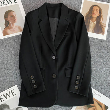 Women Jacket New in Korean Fashion Small Suit Top Brown Suit Coat Clothes Loose Straight Temperament Slim Blazer for Women Chic