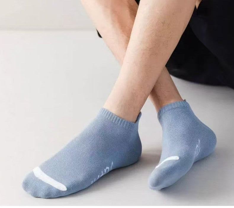 5 Pairs Men Bright Colored Ankle Socks Breathability Fashionable Casual Street Style Deodorizing Invisible Travel Running Socks