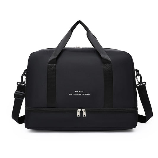 Large Capacity Travel Duffel Bag Oxford Gym Fitness Bag with Wet/Dry Zones & Shoes Compartment for Outdoor Trips Sport Bag