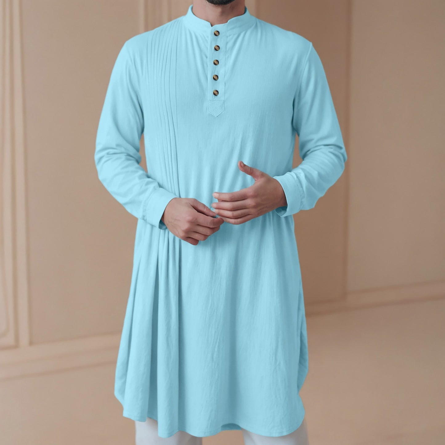 Men'S New Muslim Middle Arabic Men'S Button Down Cotton And Linen Shirts Muslim Robes Stylis Male Clothes Stylis Male Clothes