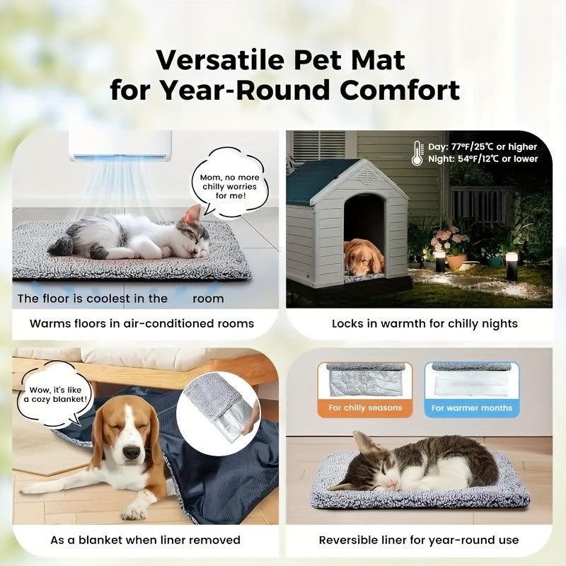 Tapete Térmico de Inverno para Animais de Estimação, Almofada Super Quente para Cães e Gatos, Tapete Lavável e Antiderrapante, Adequado para Cães e Gatos de Pequeno a Grande Porte