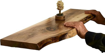 Rustic Solid Wood Live Edge Wall Shelves for Rooms and Bathrooms