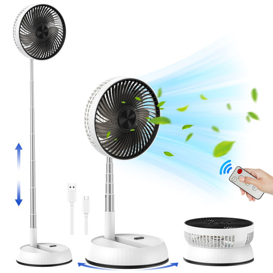 7200mAh outdoor portable silent remote control desktop vertical automatic shaking fan aluminum alloy telescopic timed home fan