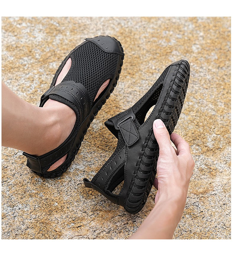 Summer Men Sandals Genuine Leather Mens Casual Shoes Outdoor Men Leather Sandals for Men Beach Shoes Roman mens Shoes