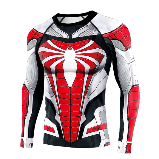 Superhero Movie Print Fitness Gym Compression T Shirt for Men Fitness Clothing Tops Fighting Tee Quick Dry Sport Jersey Shirt