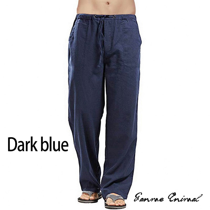 Fashion Mens Linen Wide Pants Korean Trousers Oversize Sports Streetwear Male Spring Yoga Pants Casual Men Clothing Sweatpants