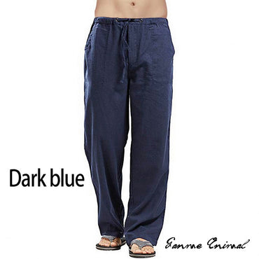 Fashion Mens Linen Wide Pants Korean Trousers Oversize Sports Streetwear Male Spring Yoga Pants Casual Men Clothing Sweatpants