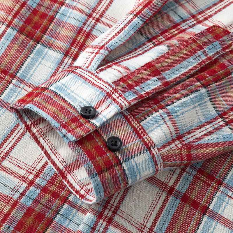 Men Shirt Plaid Flannel Long Sleeve Oversized Loose Cotton Casual Male Youth Comfortable Soft Fall Streetwear Formal Dress Shirt