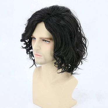 HAIRJOY Jon Snow Cosplay Wigs for Men Women Heat Resistant Fiber Synthetic Hair Curly Anime Wigs