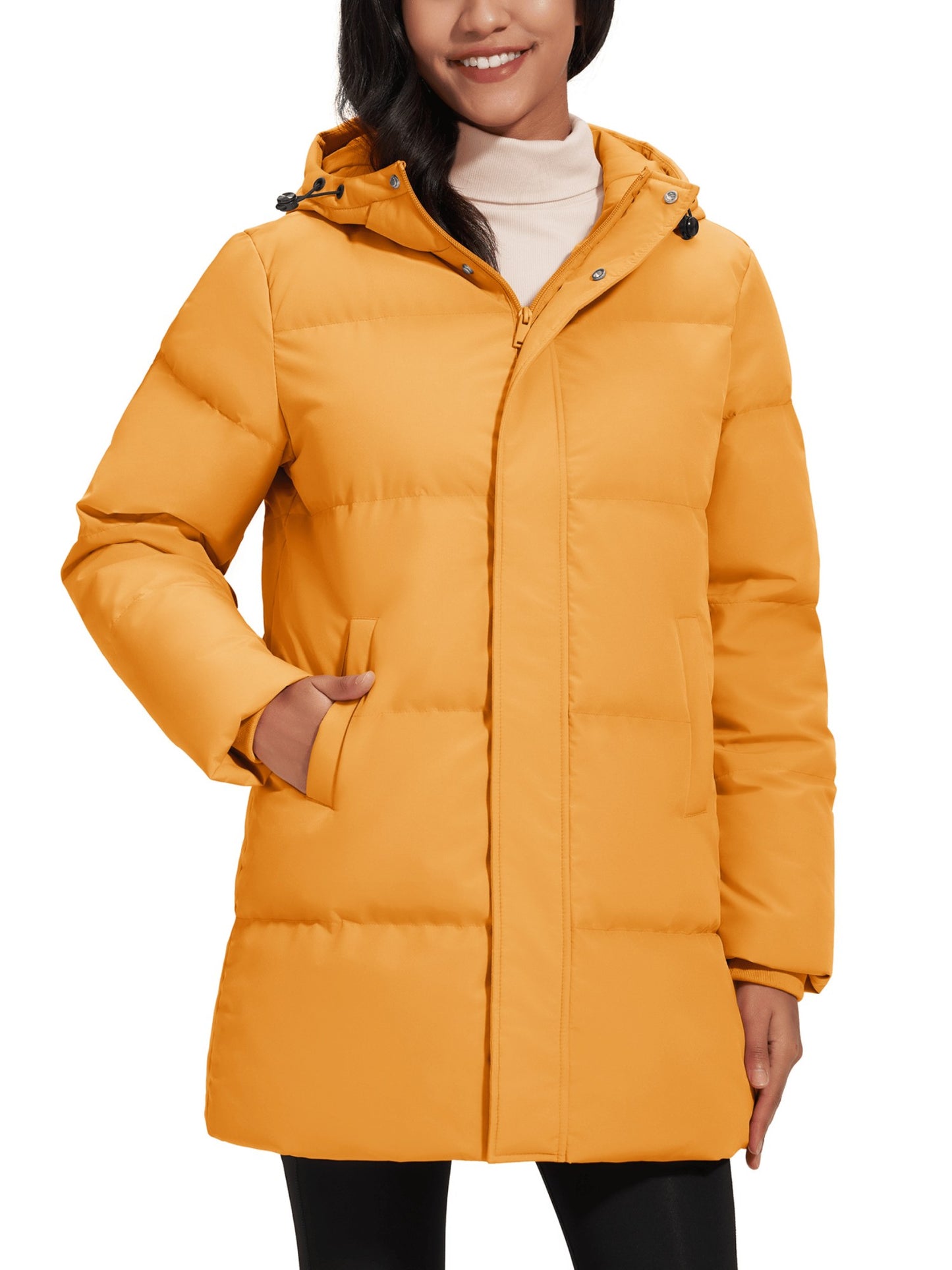 TACVASEN Winter Quilted Duck Feather Down Jackets Womens Padded Puffer Warm Hooded Long Coats Thermal Waterproof Thick Outerwear