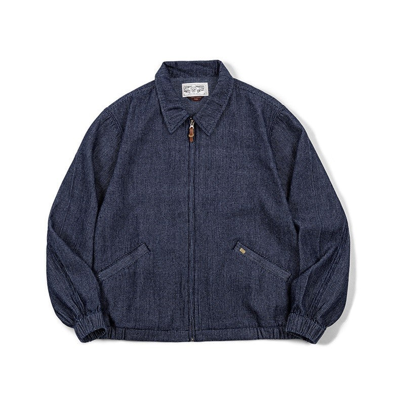 Maden American New Spring And Autumn Retro Denim Jacket Cityboy Amekaji Style Loose Lapel Jacket Men’s Fashion Short Blue Coats