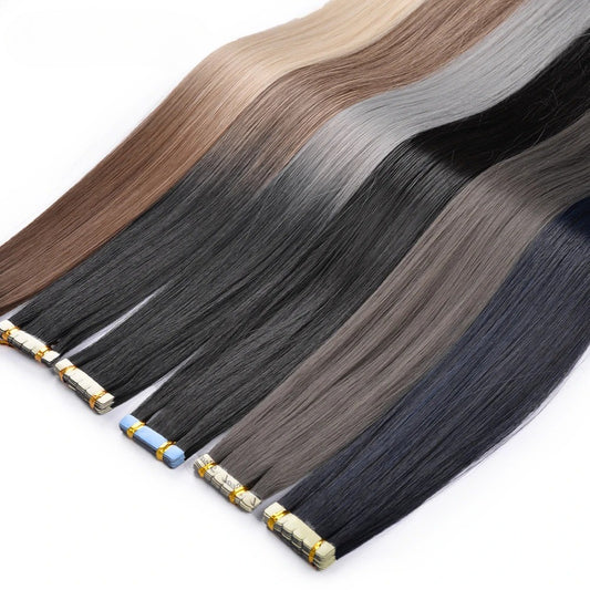 Straight Tape in Hair Extensions Natural Hair Extensions Mini Tape ins Invisible Seamless Blonde Silky Natural Tape ins For Wome