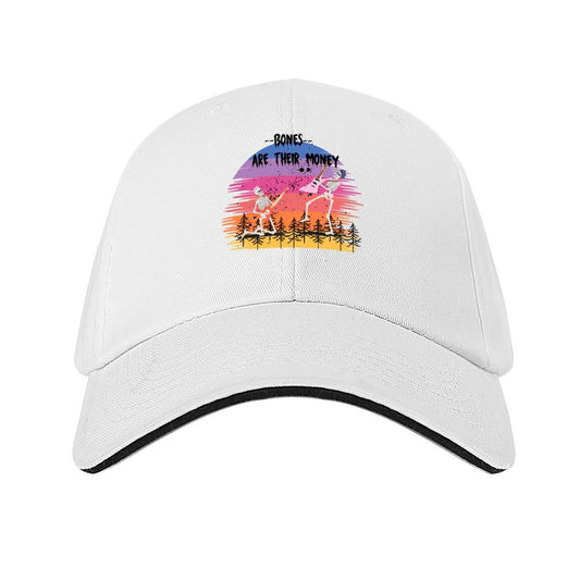 Bones Are Their Money T-Shirt Skeleton Playing Guitar Retro Vintage Baseball Cap Winter hat tactical cap For Man Women's