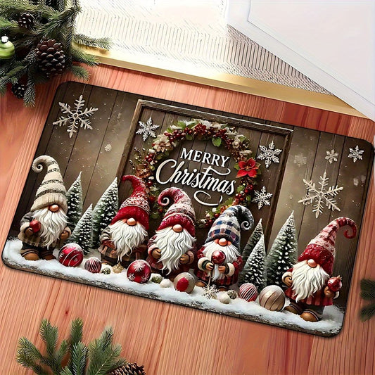 Christmas Theme Door Mat Santa Claus Design Carpet for Holiday Decor Balcony Bedside Rugs Home Decor Welcome Rug Floor Mat