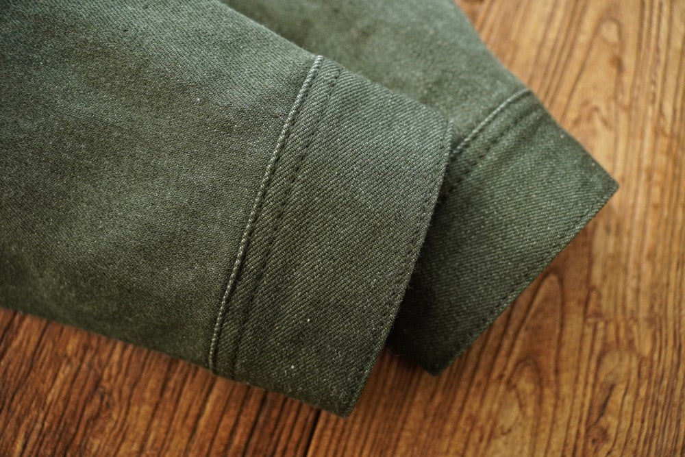 Sauce Zhan 540XX Mens Cusual Jacket Vulcanized green Selvedge Sanforized Denim Jacket 14 Oz Loose Fit