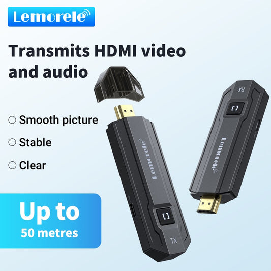 Transmissor e Receptor HDMI sem fio Lemorele 1080P Reunião Transmissor de Áudio Bluetooth para Laptop TV Projetor Monitor Câmera
