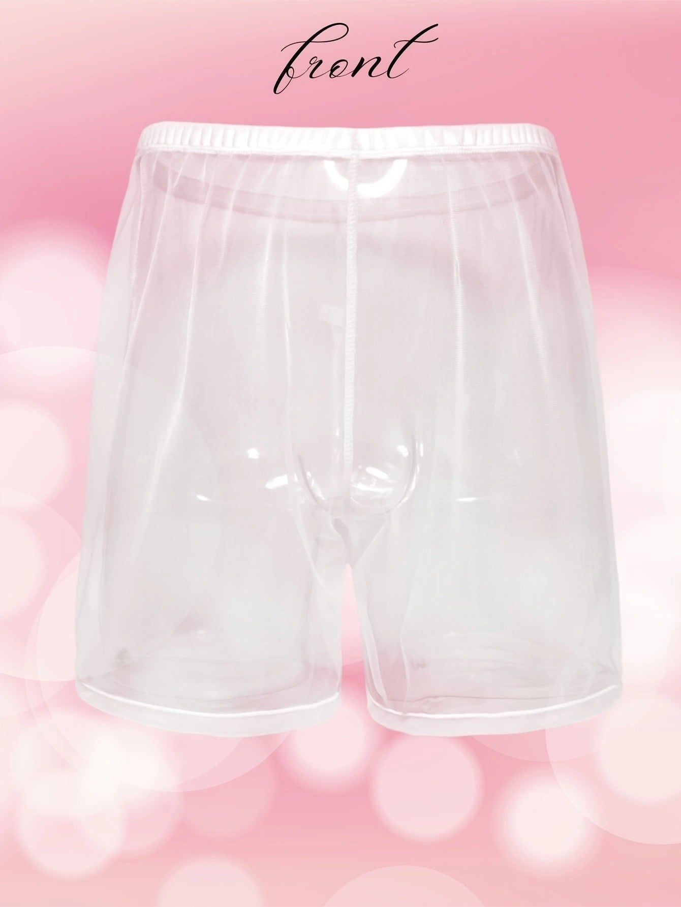 1Pc long men's sexy, simple, comfortable, fashionable, soft, breathable, semi transparent, home sports, loose fit boxing pants