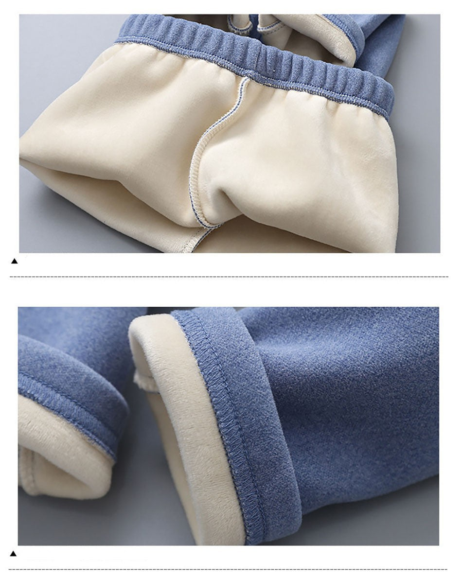 Autumn Winter Boys Girls Plush Striped Clothing Set Kids Cozy and Warm Sleepwear Pajamas Suitable for Children Daily Wear