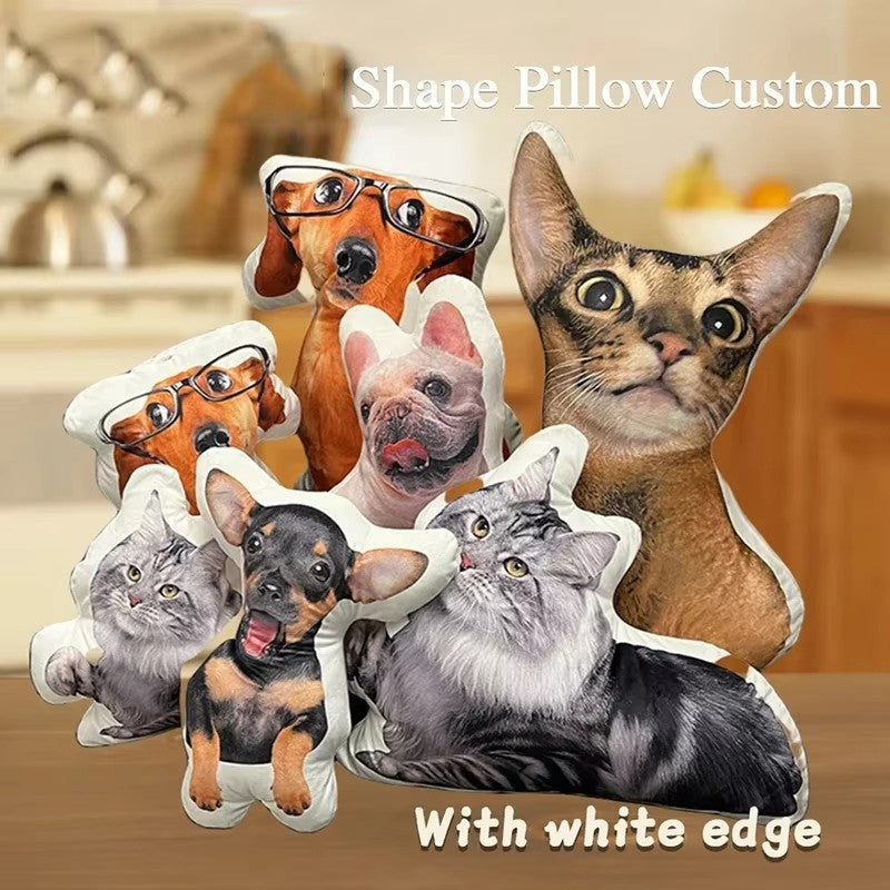 Travesseiro Personalizado Novo de Inverno com Foto Almofada de Cachorro e Gato 3D com Estampa de Desenho Animado de Animais para Sofá e Cama Decorações Presentes de Aniversário Exclusivos