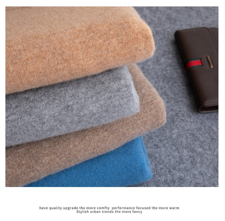 2025 Men's 100% Merino Wool Cashmere V-neck Sweater Pullover Smart Casual Basic Long Sleeve Knitwear Clothes Tops Autumn Winter