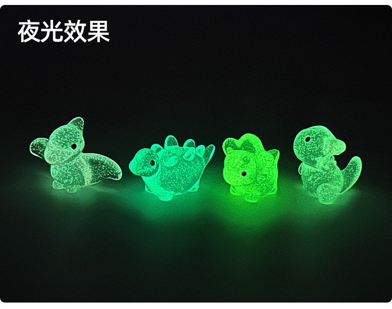 10-100PCS Creative Glow in The Dark Dinosaur Figurines Luminous Mini Resin Dinosaurs Toys for Christmas Fairy Garden Decor Gifts