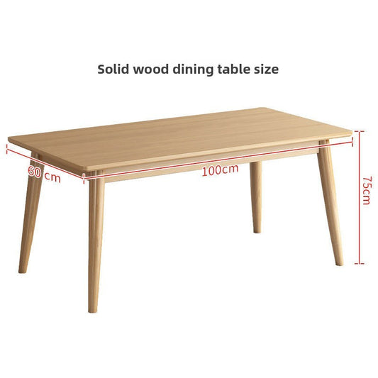 Nordic Solid Wood Dining Table And Chairs 4 Piece Set Modern Minimalist Rectangular Compact Space Saving Kitchen Dining Room