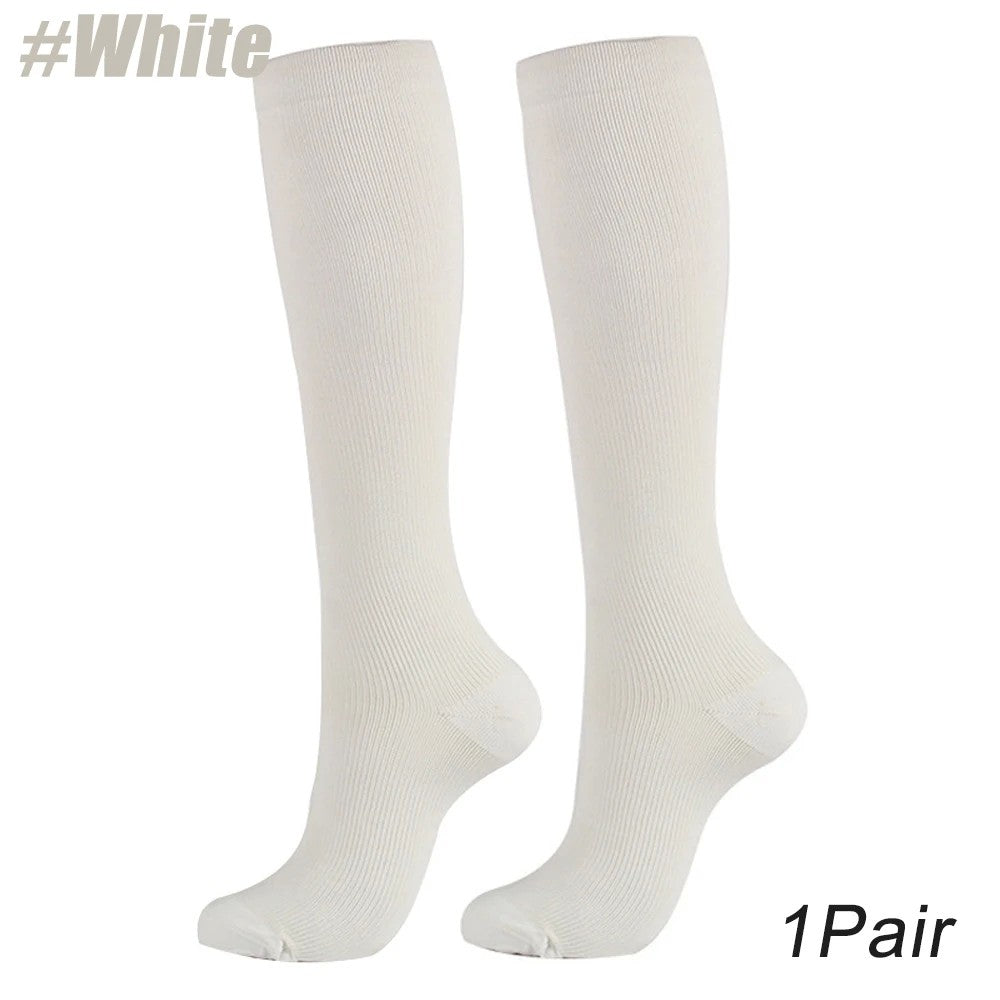 1Pair Copper Fiber Compression Socks Men's Women's Outdoor Sports Socks Happy Interesting Nylon Varicose Veins Diabetes Fitness