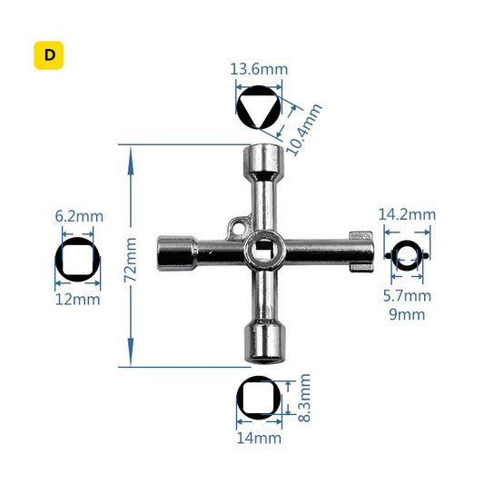 4 Ways Phillips Wrench Mini Universal Internal Triangle Multifunction Small Cross Key Wrench Repair Hand Tools For Car elevator